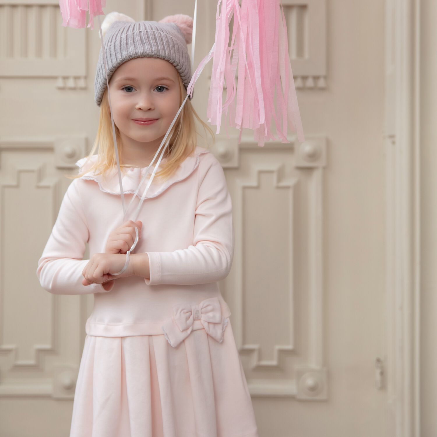 Girls Pink Ruffled Dress, 1, hi-res