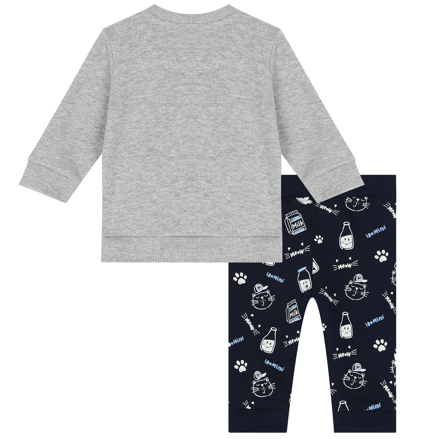Baby Boys Grey & Navy Cap Tracksuit, 1, hi-res