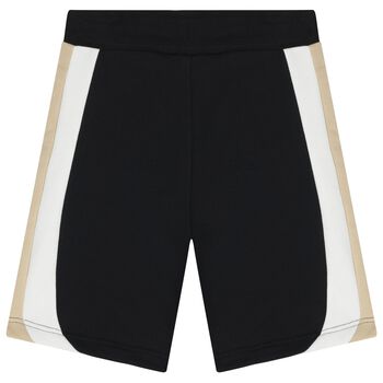 Boys Black Striped Shorts