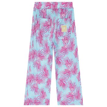 Girls Blue & Pink Logo Trousers