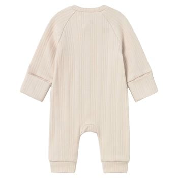 Beige Ribbed Romper