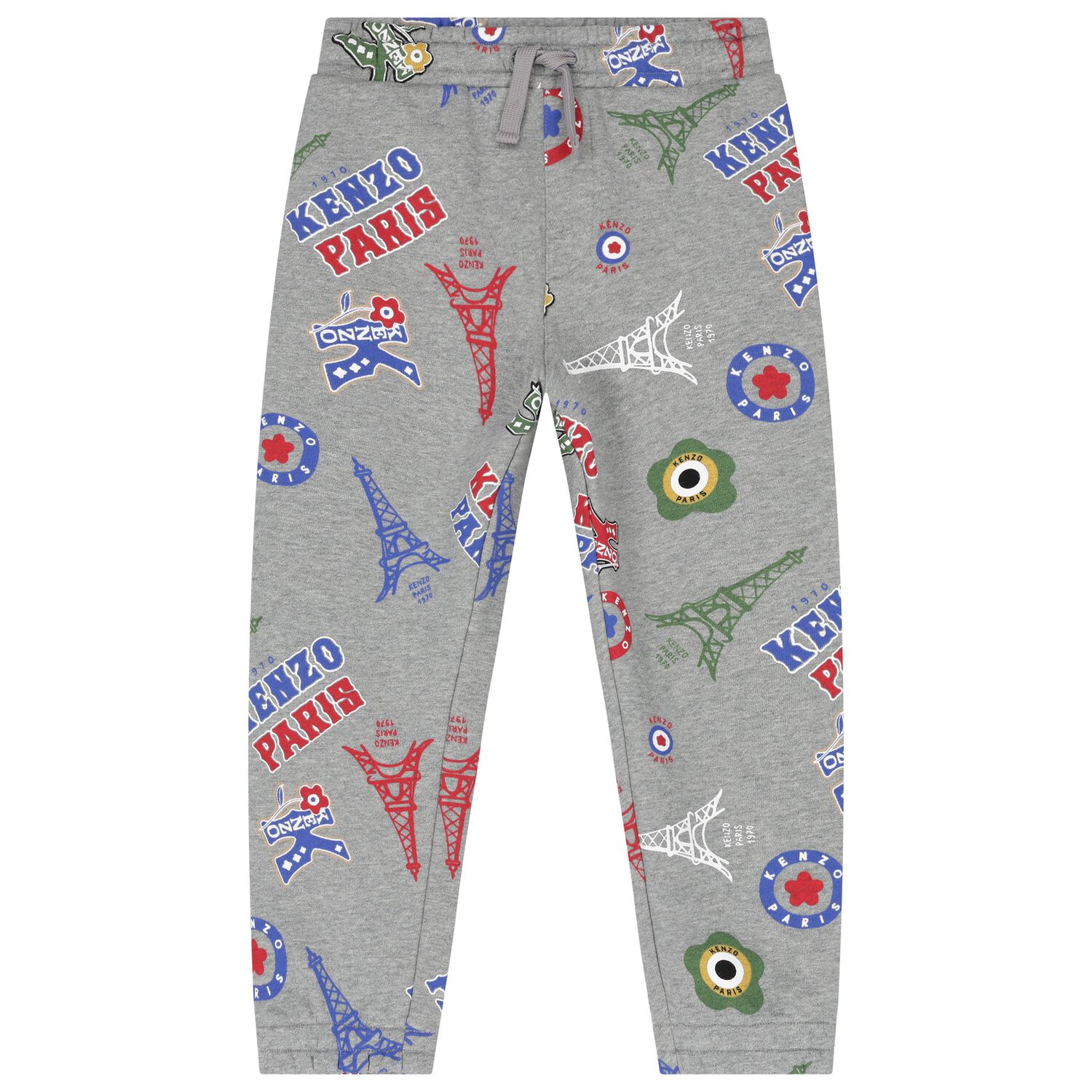 بنطلون رياضى بالشعار باللون الرمادى للاولاد, 1, hi-res