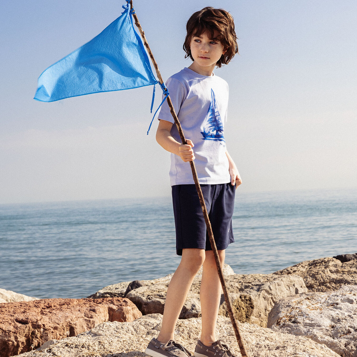 Boys Blue Logo T-Shirt, 2, hi-res