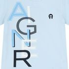 تيشيرت اولاد بالشعار باللون الازرق , 2, hi-res