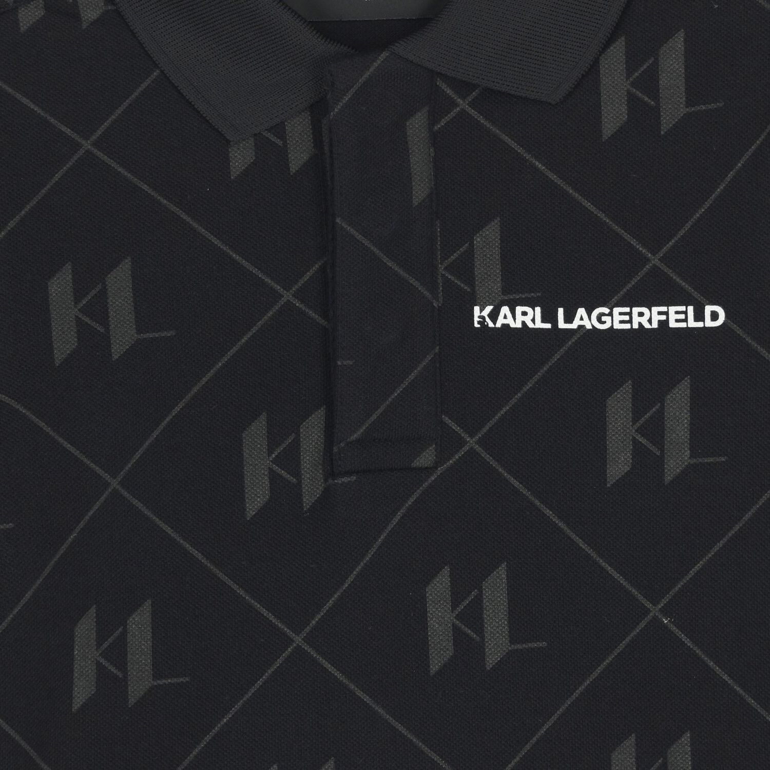 Boys Black Logo Polo Shirt, 1, hi-res