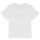 Younger Boys White Logo T-Shirt, 2, hi-res