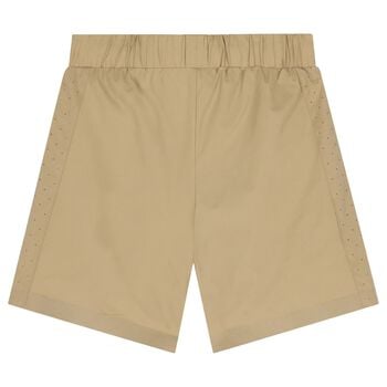 Boys Beige Logo Shorts