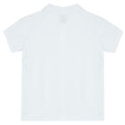 Boys White Logo Polo Shirt, 1, hi-res