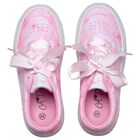 Girls Pink Bow Chunky Trainers, 1, hi-res