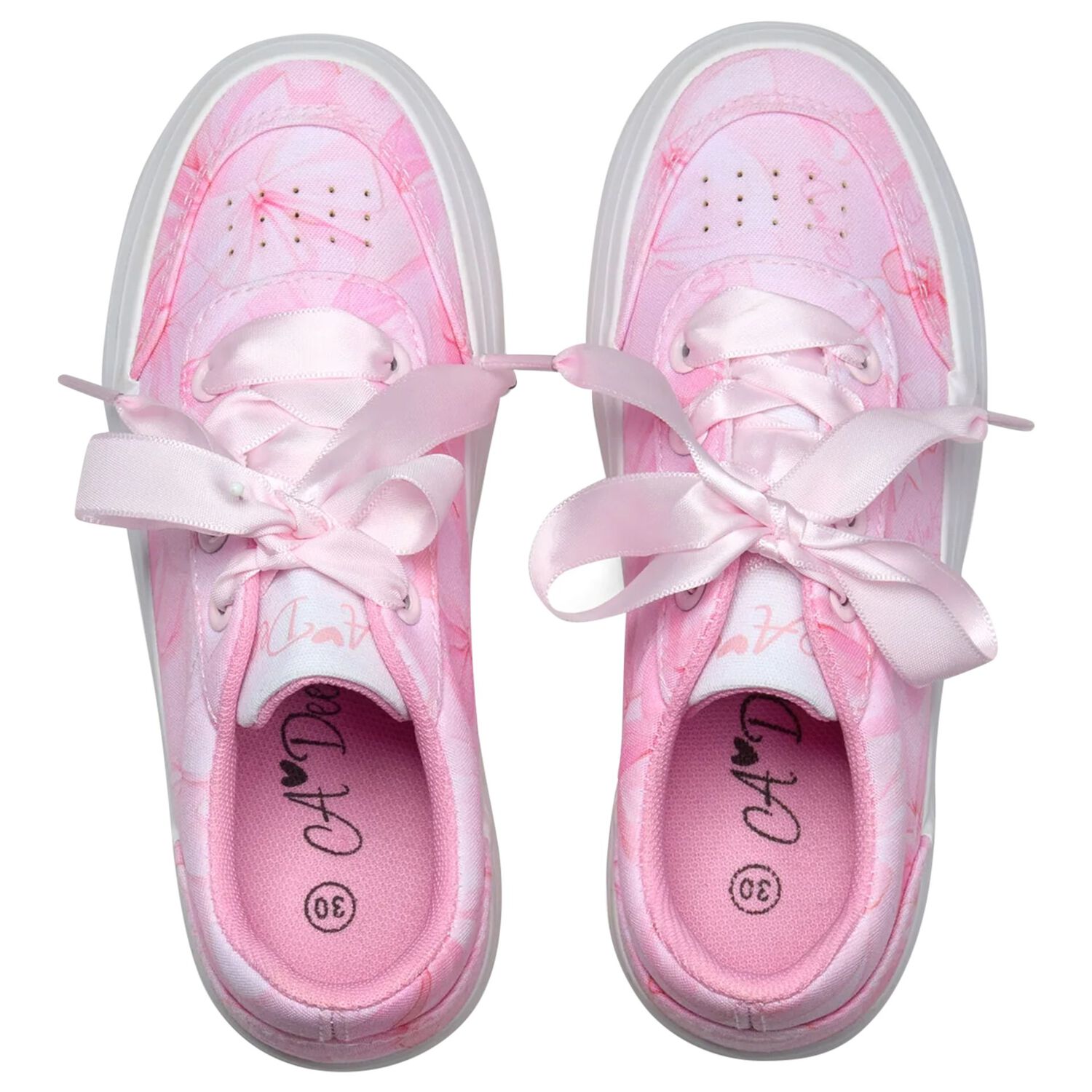 Girls Pink Bow Chunky Trainers, 1, hi-res