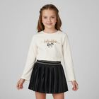 Girls Ivory Long Sleeeve & Scrunchie Set, 1, hi-res