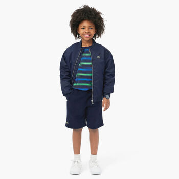 Boys Navy Blue Logo Shorts