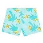 Younger Boys White & Green Crocodile Swim Shorts Set, 1, hi-res