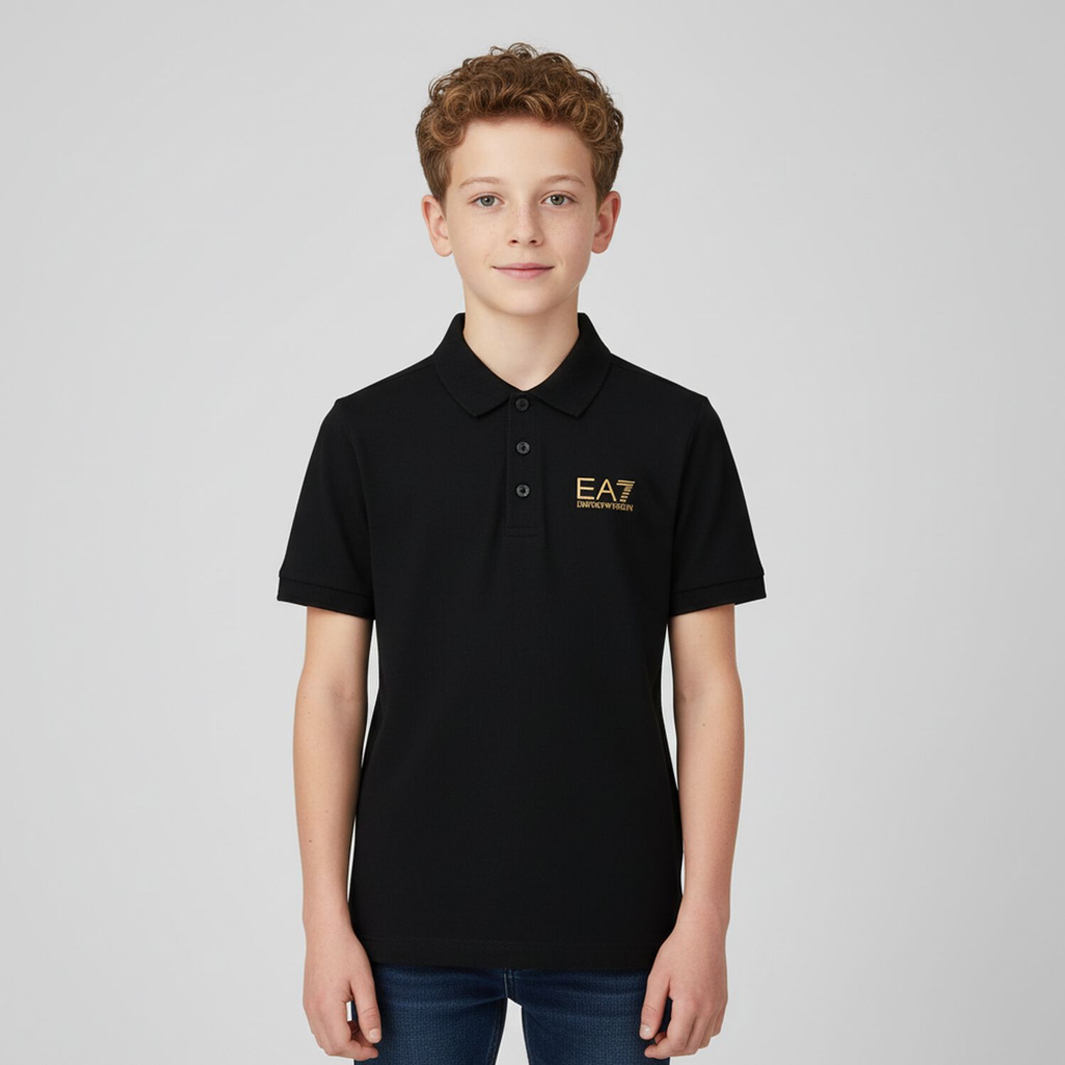 Boys Black Logo Polo Shirt, 1, hi-res image number null