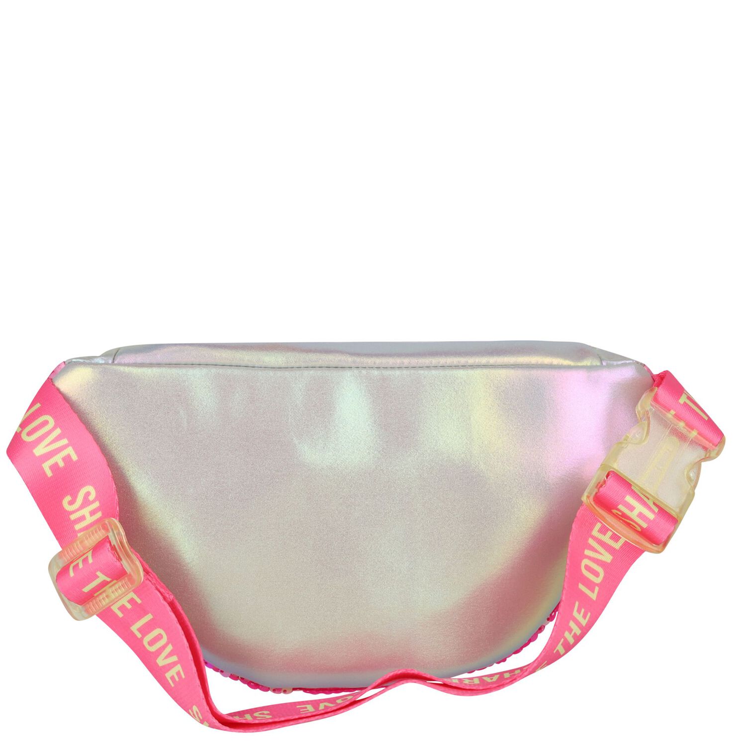 Girls Pink & Silver Sequin Belt Bag ( 25cm ) , 1, hi-res