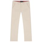 Boys Beige Chino Trousers, 1, hi-res