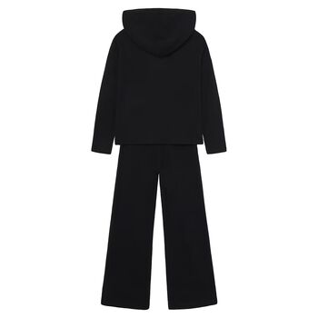 Girls Black Wide Leg Trouser Set