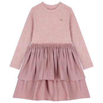 Le Chic Girls Pink Knitted Dress, 1 Girls Pink Knitted Dress