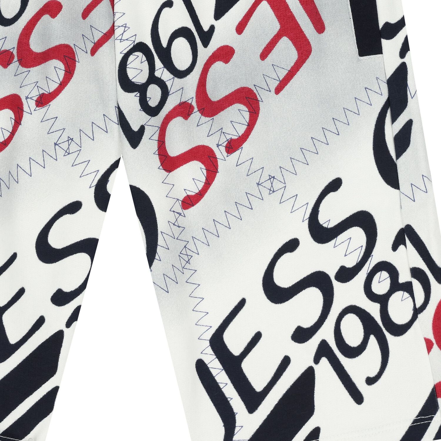 شورت اولاد بالشعار باللون الابيض , 1, hi-res