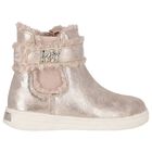 Girls Gold Faux Fur Boots , 1, hi-res