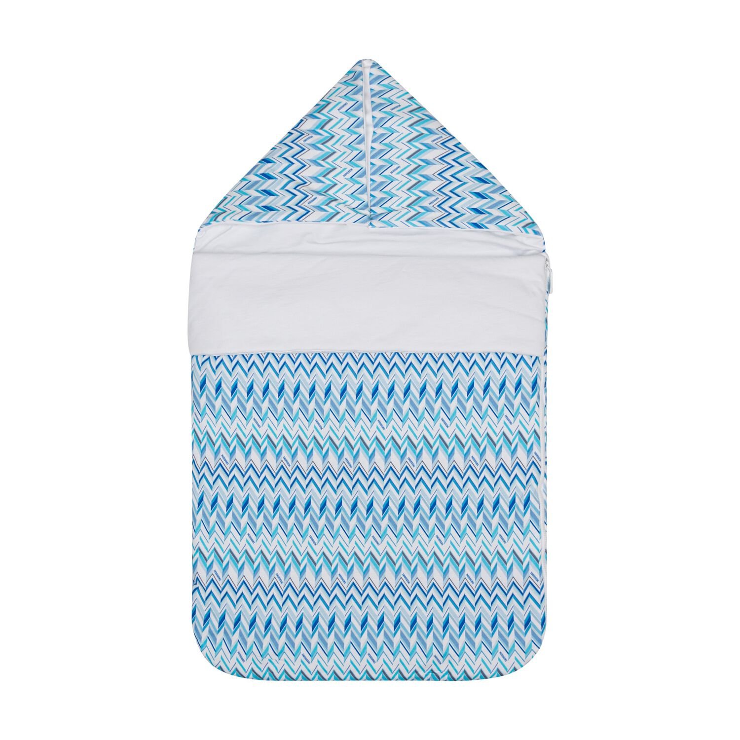 Baby Boys Blue & White Zig Zag Nest, 1, hi-res