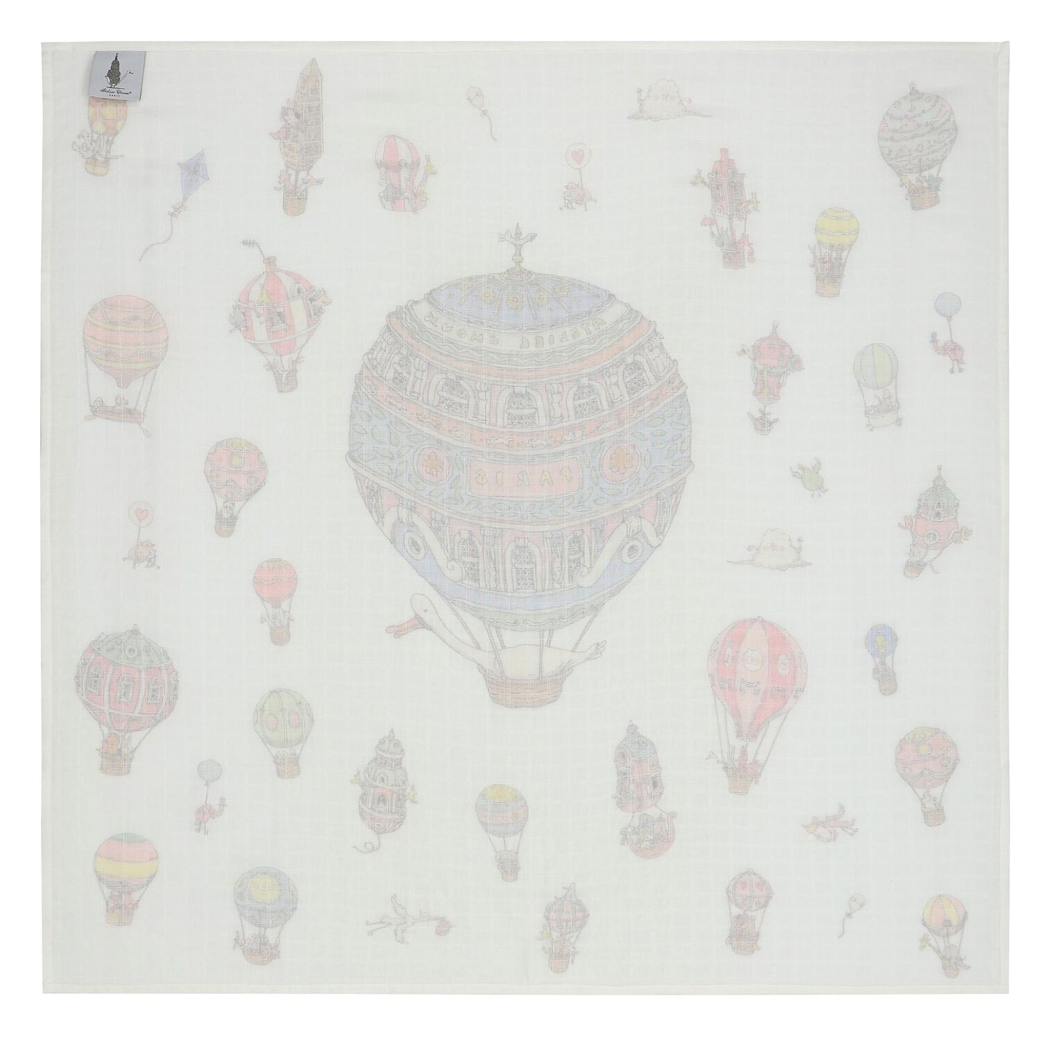 White Hot Air Balloons Swaddle Blanket, 1, hi-res