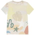 Boys Beige Logo Shorts Set, 1, hi-res