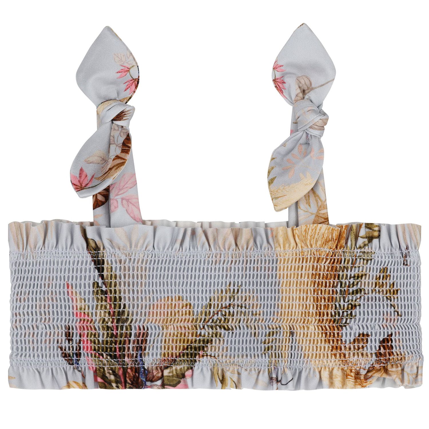 Girls Blue Floral Bikini, 1, hi-res