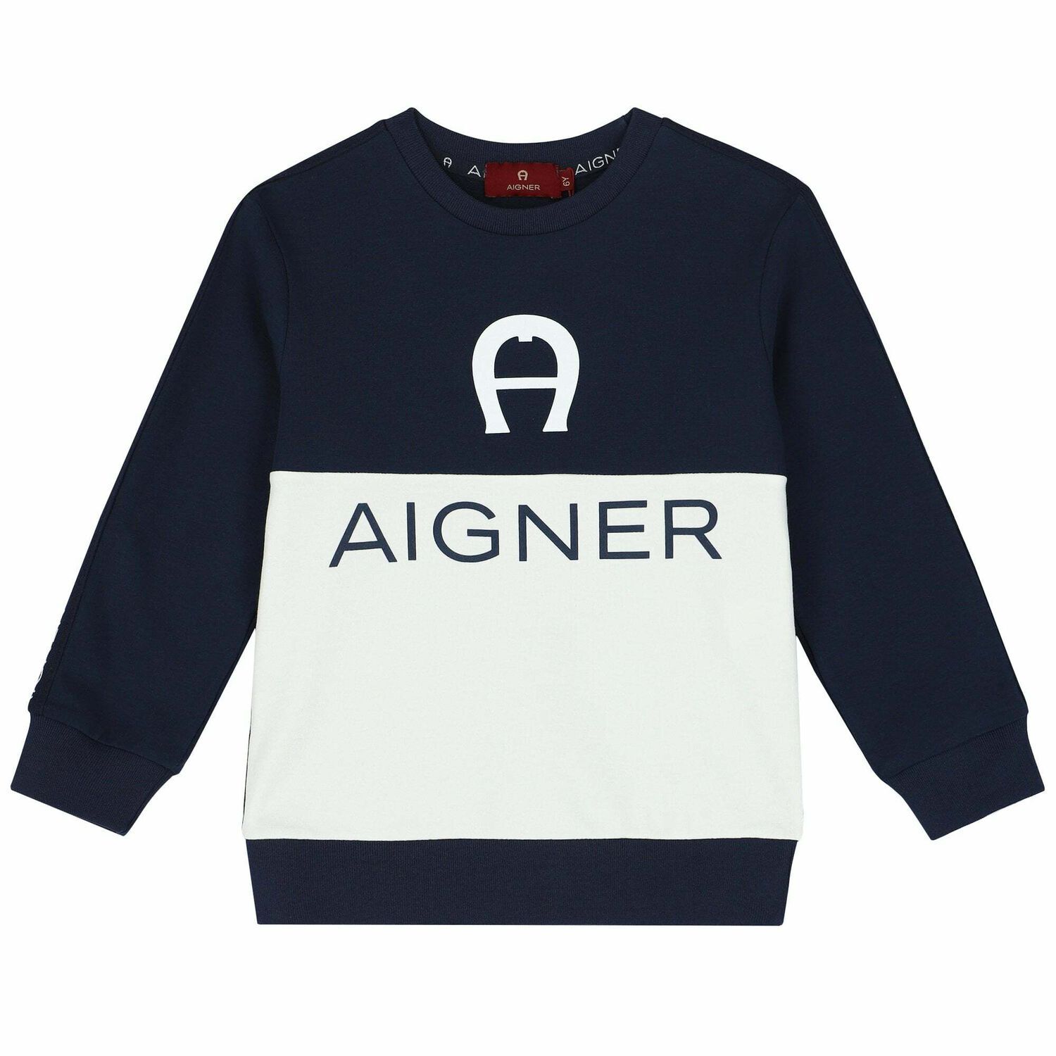 Boys Navy & White Logo Sweatshirt, 1, hi-res image number null