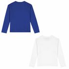 Girls Blue & White Logo T-Shirts ( 2-Pack ), 1, hi-res