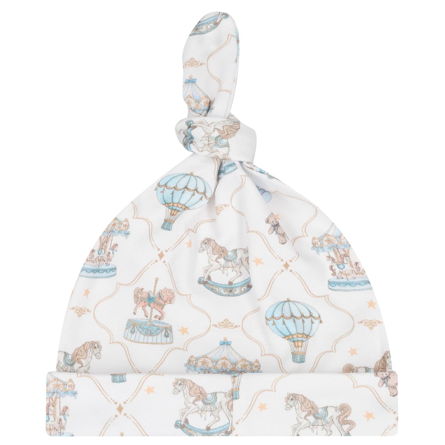 Baby Boys Blue & White Carousel & Hot Air Balloon Babygrow Set, 1, hi-res