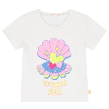 Girls White Seashell T-Shirt