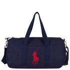 Boys Navy Blue Canvas Pony Logo Sports Bag ( 49cm ) , 1, hi-res