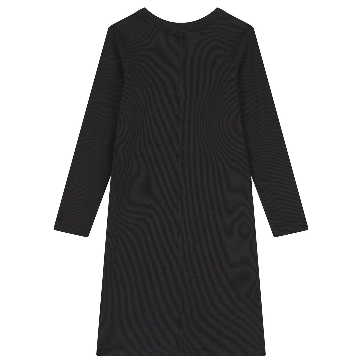 Girls Black Logo Dress, 1, hi-res