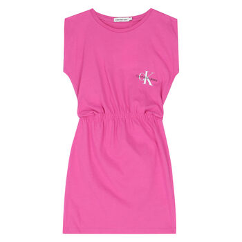 Girls Pink Logo Dress