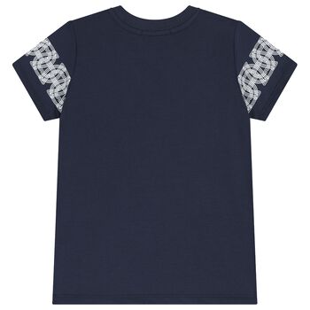 Boys Navy Blue Logo T-Shirt