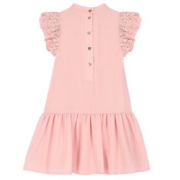 Girls Pink Lace Dress