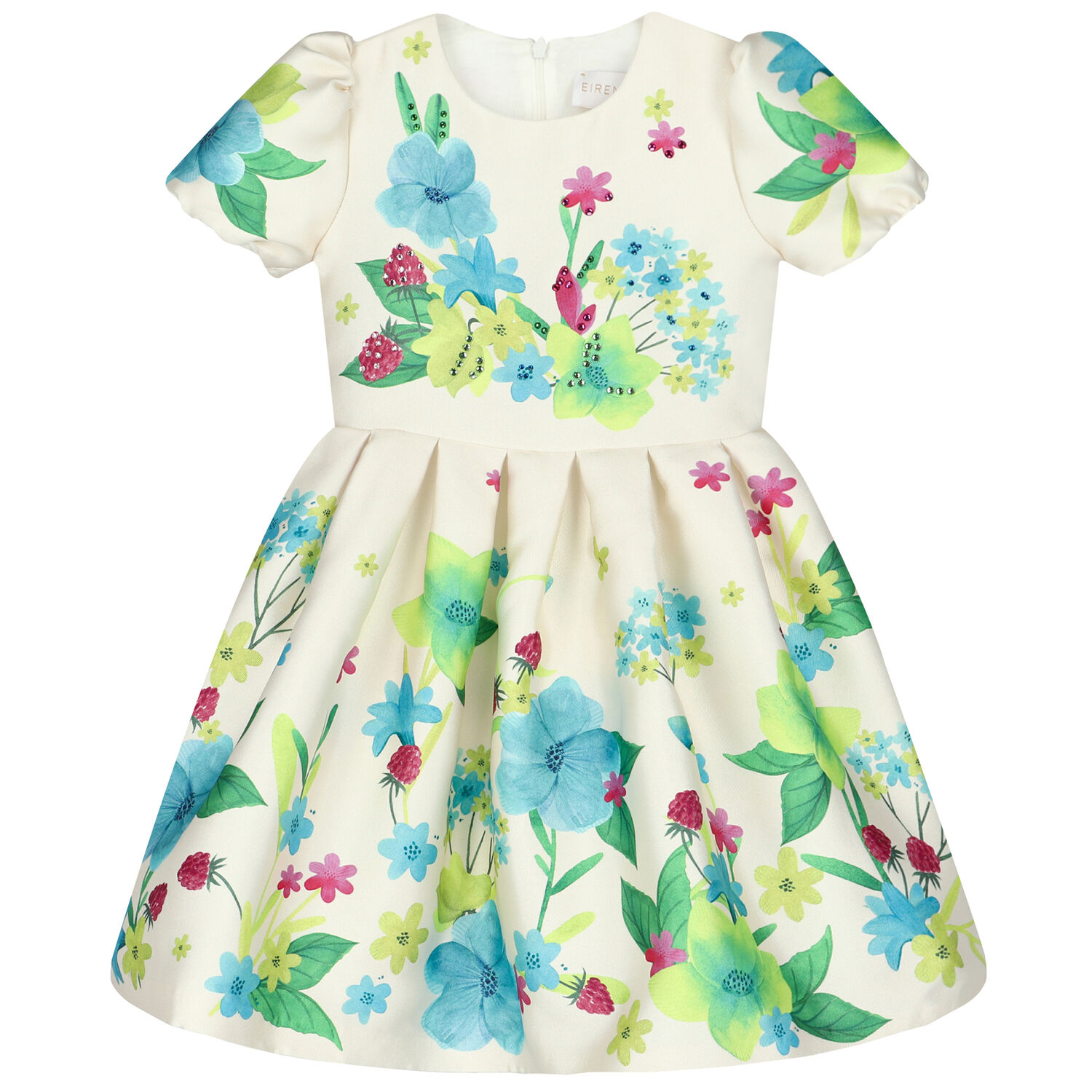 Girls Special Occasion Ivory Satin Dress, 1, hi-res