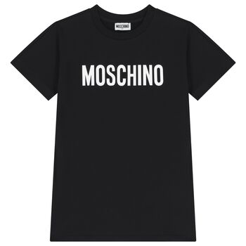 فستان بنات بالشعار باللون الاسود 