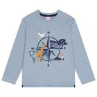 Boys Blue Compass Long Sleeve Top, 1, hi-res