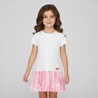 Girls White & Pink Iride Dress, 1, hi-res