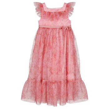 Girls Pink Peony Tulle Dress