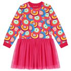 فستان بنات تول باللون الزهري, 1, hi-res