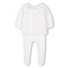 Baby Girls Ivory Logo Babygrow, 1, hi-res