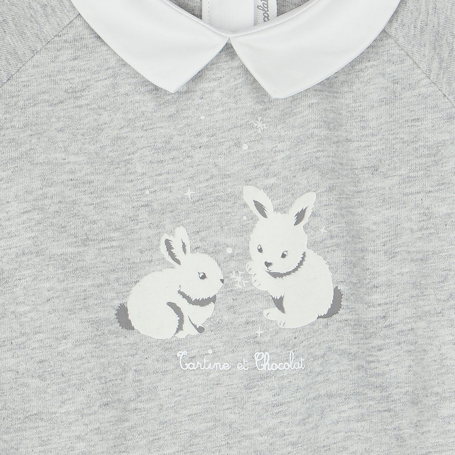 Baby Boys Grey Rabbit & Logo Babygrow, 1, hi-res image number null
