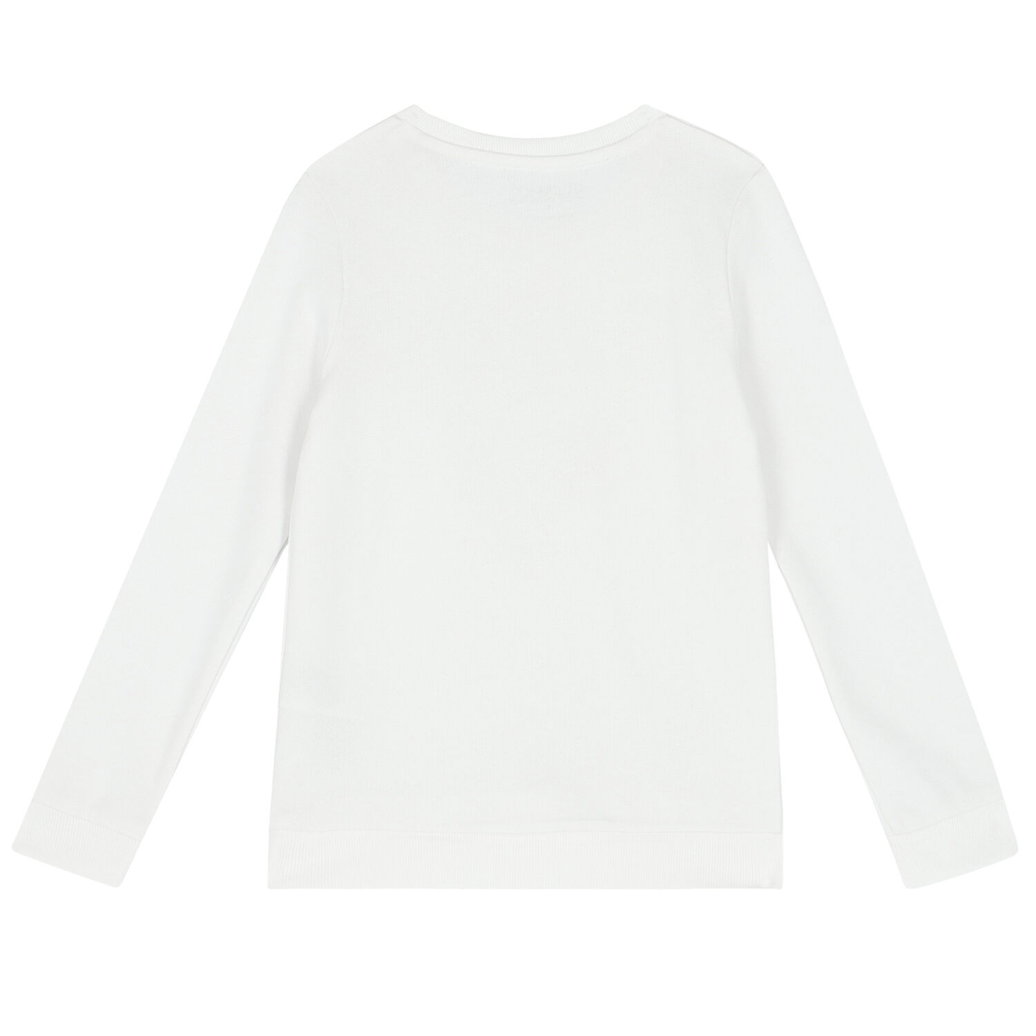 سويت شيرت بالشعار باللون الأبيض للبنات, 1, hi-res
