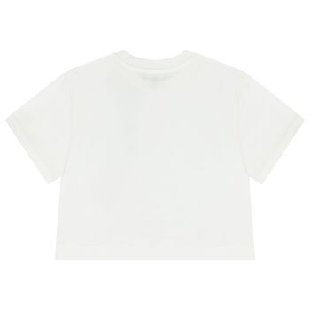 Girls Mini Me White Logo T-Shirt