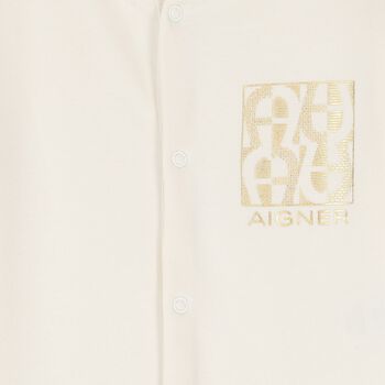 Ivory & Gold Logo Babygrow