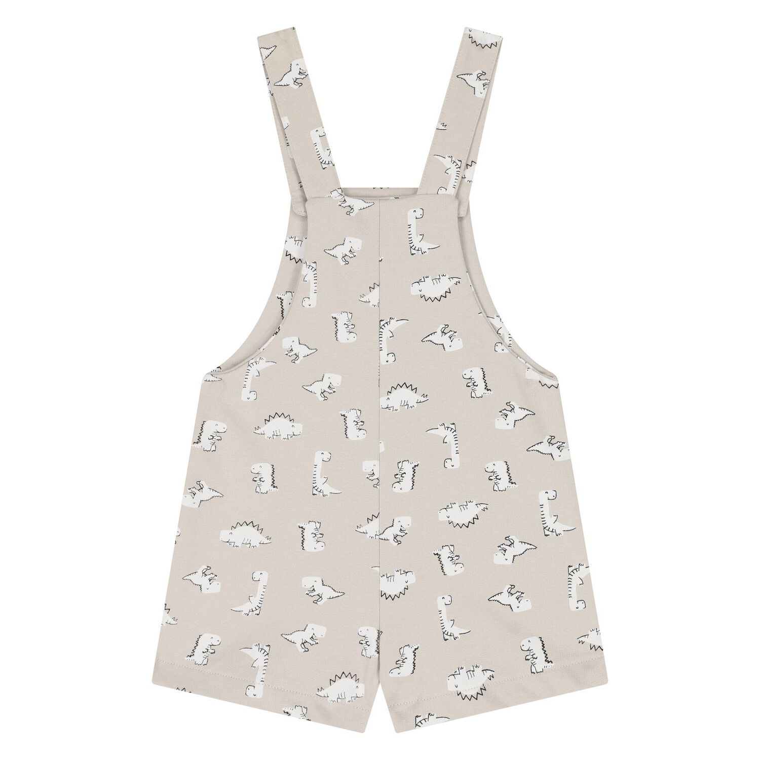 طقم دنغري باللونين الأبيض والبيج للأولاد  , 1, hi-res