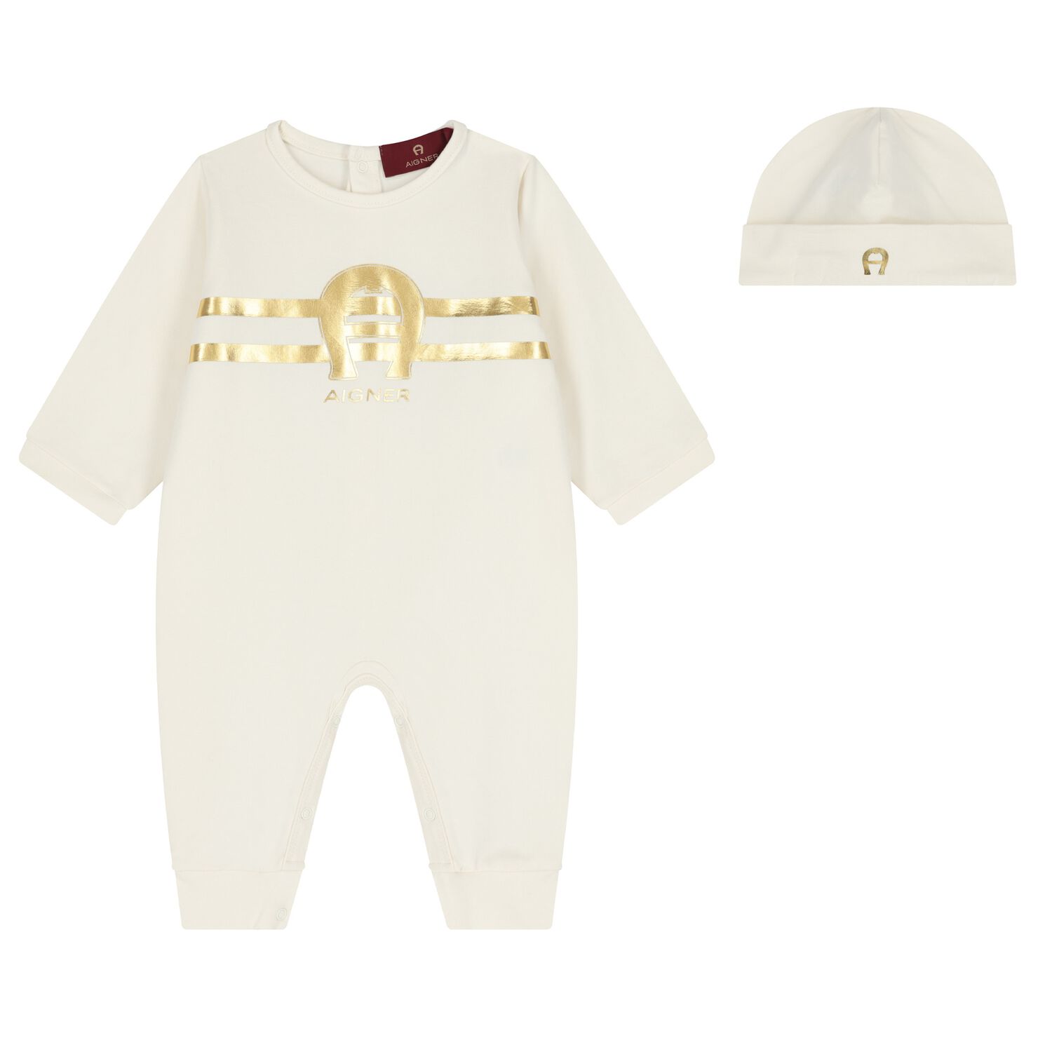 Ivory & Gold Logo Babygrow Gift Set, 1, hi-res